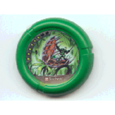 green throwing disk with throwbot amazon slizer jungle 6 pips lego technic logo and robot fighting plant creature pattern