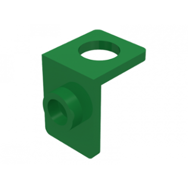 green minifigure neck bracket with back stud - thin back wall