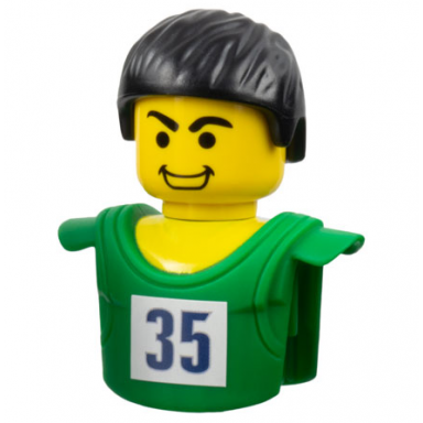 green sports promo figure torso and head assembly mcdonalds set 8 7918 with dark blue 35 on white background pattern sticker - set 7918
