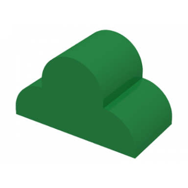 green slope curved 4 x 2 x 2 triple