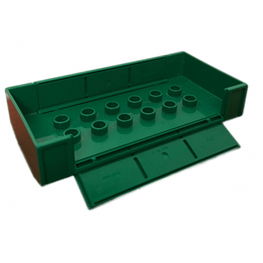 green duplo wagon body large with 2 x 6 studs and two side hatches