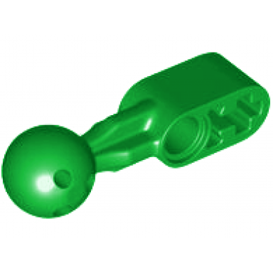 green technic liftarm modified ball joint straight 1 x 2 with 6 holes in ball