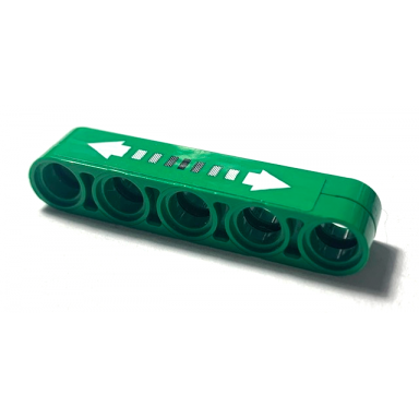 green stickered assembly 5 x 1 with white arrows pattern sticker - set 8213 - 2 liftarm 1 x 5 thin