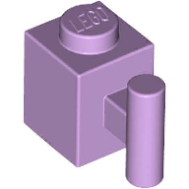 lavender brick modified 1 x 1 with bar handle