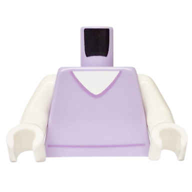lavender torso v-neck with white undershirt with medium lavender outline pattern white arms white hands
