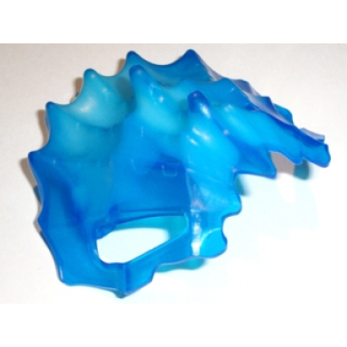 trans-dark blue bionicle head gadunka with marbled glow in dark opaque pattern
