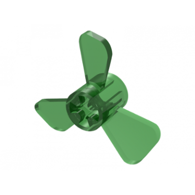 trans-green propeller 3 blade 3 diameter with axle hole