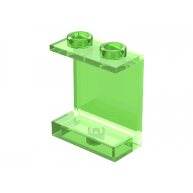 trans-bright green panel 1 x 2 x 2 - hollow studs
