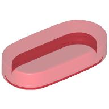 trans-red tile round 1 x 2 oval