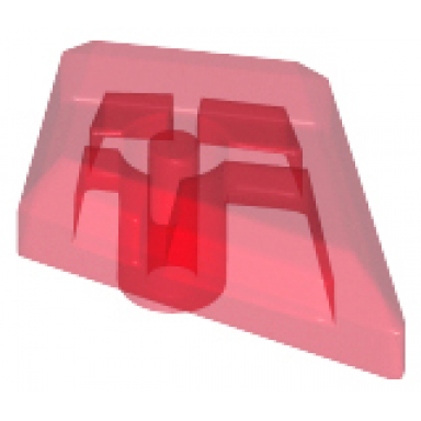 trans-red tile modified 1 x 2 diamond with bar