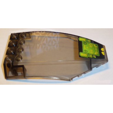 trans-brown windscreen 10 x 6 x 2 curved with lime cockpit screen pattern sticker - set 8108
