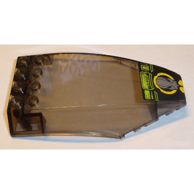 trans-brown windscreen 10 x 6 x 2 curved with alien and screen pattern sticker - set 8108