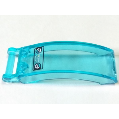 trans-light blue windscreen 6 x 2 x 2 with bar handle with silver and medium azure head-up display hud and 2 gauges pattern sticker - set 70165