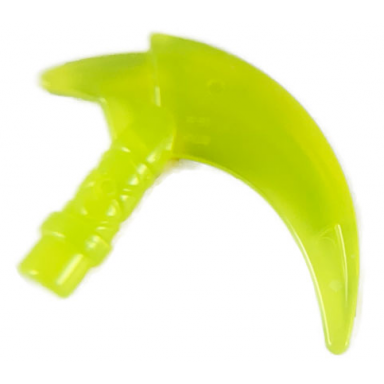 trans-neon green minifigure weapon hook with bar