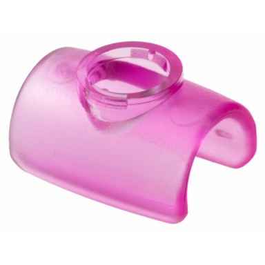 trans-dark pink clikits connector domed 1 x 2 x 1 with hole pencil connector