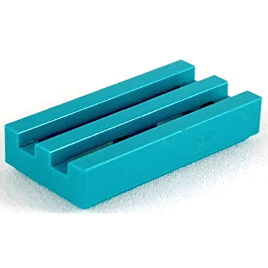 dark turquoise tile modified 1 x 2 grille with bottom groove