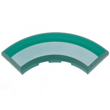 dark turquoise brick round corner 5 x 5 x 1 without studs with white stripe pattern