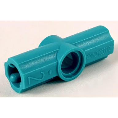 dark turquoise technic axle and pin connector angled 2 - 180 degrees