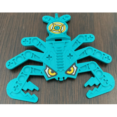 dark turquoise technic competition target scorpion with yellow eyes and shooting target pattern stickers - set 8268