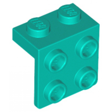 dark turquoise bracket 1 x 2 - 2 x 2