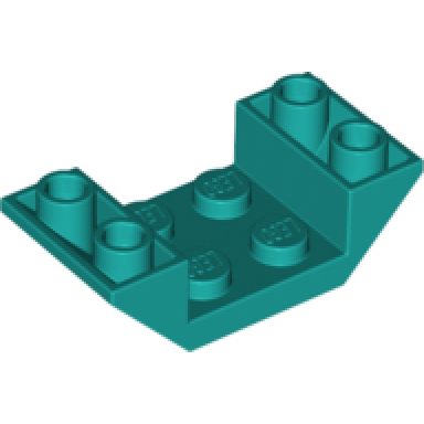 dark turquoise slope inverted 45 4 x 2 double with 2 x 2 cutout