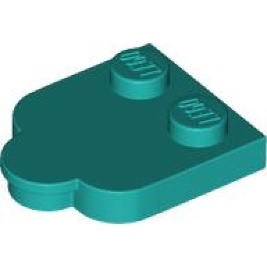 tile modified 2 x 2 with studs on edge rounded corners and 1 x 1 half circle extension