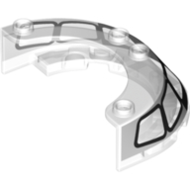 trans-clear windscreen 4 x 6 x 1 1 3 round with black window frame outline pattern