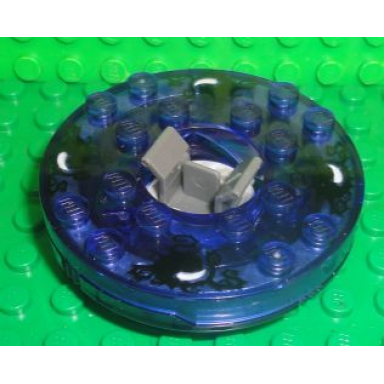 trans-purple turntable 6 x 6 x 1 1 3 round base with trans-purple top and black and white pattern ninjago spinner