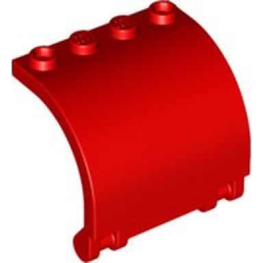 red panel 3 x 4 x 3 curved with double clip hinge