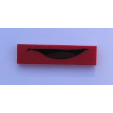 red tile 1 x 4 with open mouth with tongue pattern mack