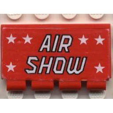 red hinge train gate 2 x 4 with white stars and air show pattern sticker - set 6345
