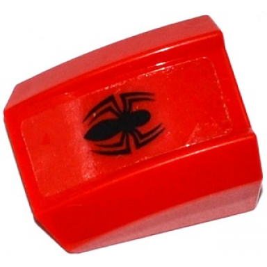 red slope curved 2 x 2 lip with black spider pattern sticker - set 76014