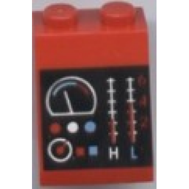 red slope 65 2 x 2 x 2 without bottom tube with gauges and buttons on black background pattern