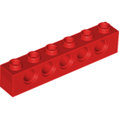 red technic brick 1 x 6 with holes