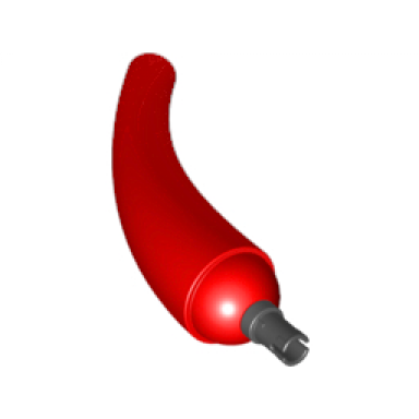 red dinosaur tail neck base section with black technic pin