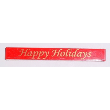 red tile 1 x 8 with gold happy holidays pattern sticker - gear 852742 853353