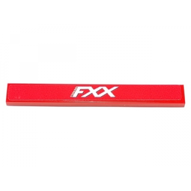 red tile 1 x 8 with white ferrari fxx pattern sticker - set 8156