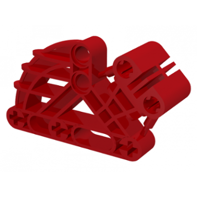red bionicle bohrok rib cage liftarm 2 x 4 x 7 angled