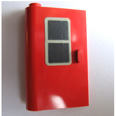 red door 1 x 3 x 4 left with black window pattern sticker - set 164