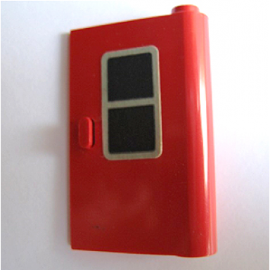 red door 1 x 3 x 4 right with black window pattern sticker - set 164