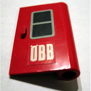 red door 1 x 3 x 4 right with black window and ãbb obb pattern stickers - set 164