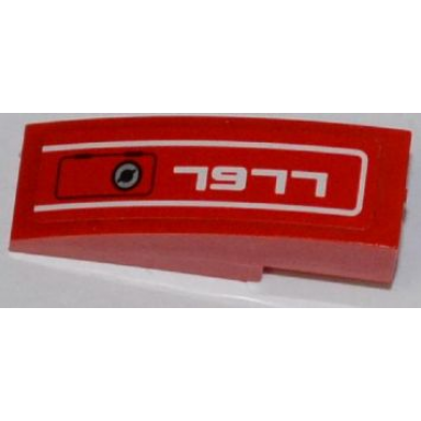 red slope curved 3 x 1 with panel and 7977 pattern model left side sticker - set 7977