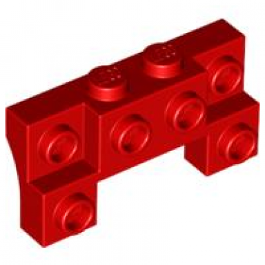 brick modified 2 x 4 - 1 x 4 with 2 recessed studs and thick side arches