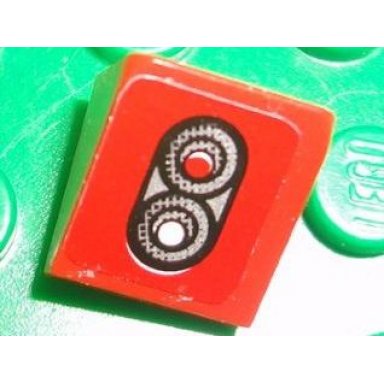 red slope 30 1 x 1 x 2 3 with red and white taillights on red background pattern sticker - set 8656