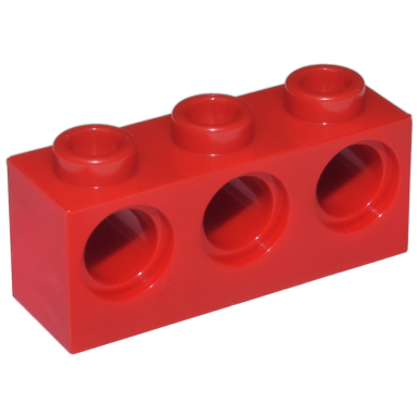 red technic brick 1 x 3 with holes