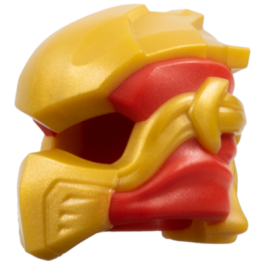 minifigure headgear ninjago wrap type 10 with molded pearl gold armor wraps and knot pattern
