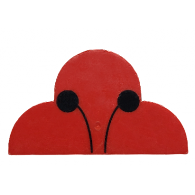red slope curved 4 x 2 x 2 triple with ladybug antenna pattern