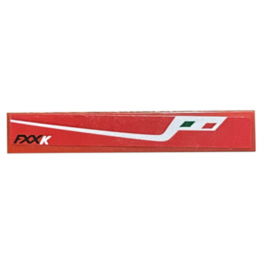red tile 1 x 6 with fxxk silver stripe and italian flag pattern model right side sticker - set 75882