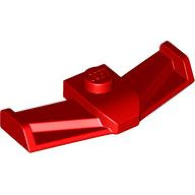red vehicle formula 1 front wing with top stud
