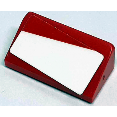 red slope 30 1 x 2 x 2 3 with white trapezoid pattern model left side sticker - set 76906